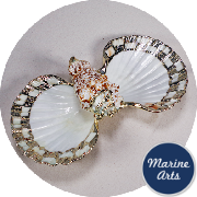 8294 - Twin Scallop Dish with Shell Accent